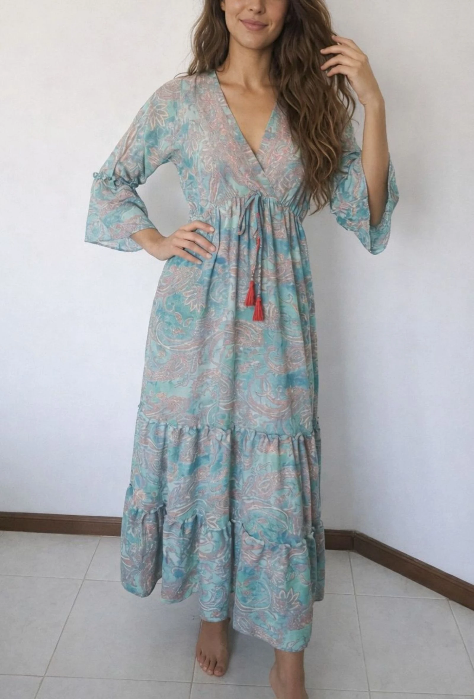 Bohemian Maxi Dress • Mint Green • TU • Flowy Fit